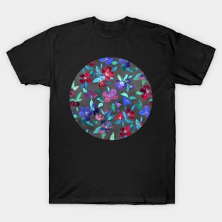 Blossoms in Cherry, Plum and Purple T-Shirt